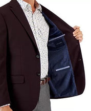 TOMMY HILFIGER Men's Wine Single-Breasted Modern-Fit Sport Coat 42L