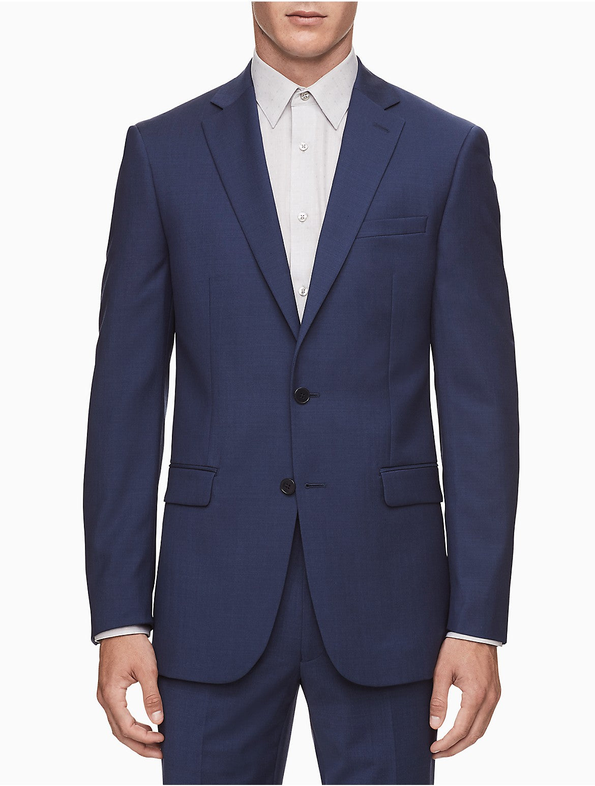 Calvin Klein Mens Slim fit Suit Jacket Blazer 42 R Navy Blue Solid Stretch