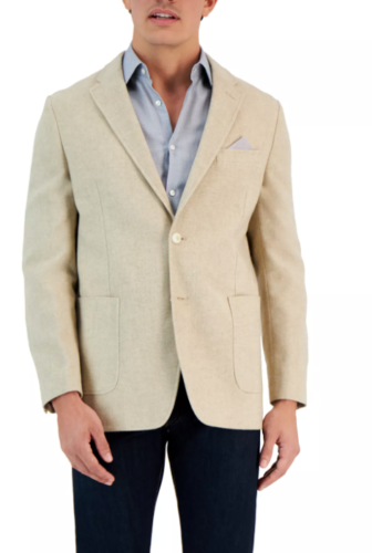 VINCE CAMUTO Men's Sport Coat 42R Tan Slim-Fit Twill