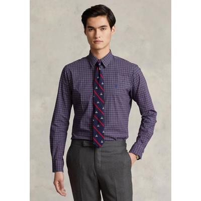 Polo Ralph Lauren Mens Classic-Fit Plaid Stretch Button Down Shirt Purple Plaid 2XL