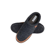 Haggar Men's Dark Gray Faux Trim Slippers Large