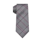 Calvin Klein Men's Offset Plaid Tie Grey Necktie