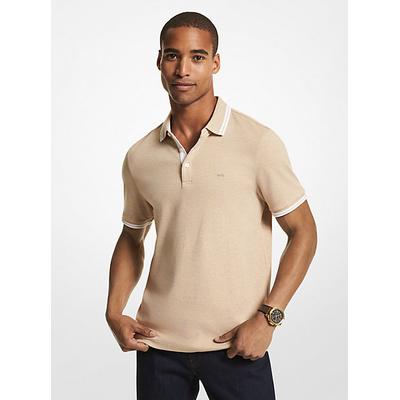 Michael Kors Mens Short Sleeve Polo Shirt Beige Medium