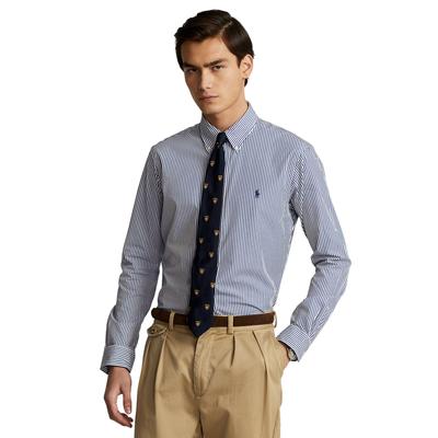 Polo Ralph Lauren Men's Classic Fit Striped Stretch Poplin Shirt Navy XS