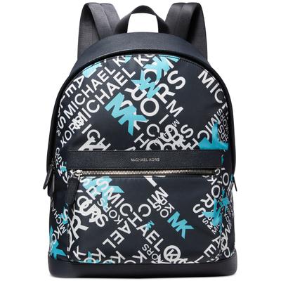 Brooklyn Mens Leather Laptop Backpack Blue