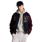 Polo Ralph Lauren Men's Wool Blend Letterman Varsity Jacket MEDIUM Navy Blue