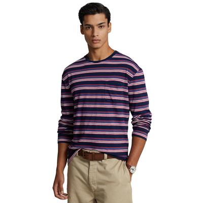 Polo Ralph Lauren Mens Classic fit Jersey Long Sleeve T shirt Blue Large