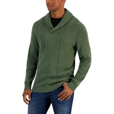Club Room Men's Chunky Shawl Neck Sweater  Dark Green Xl