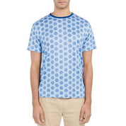 Society Of Threads Men's Floral Dot Crewneck T shirt  Blue XL