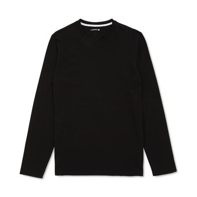 Lacoste Men's Long Sleeve Crewneck Pajama T Shirt Black Medium