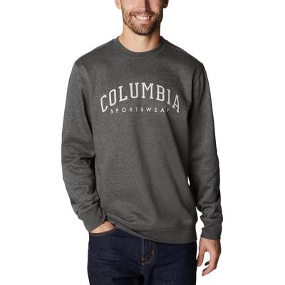 Columbia Men's Varsity Trek Crew Sweatshirt Charcoal Heather Large