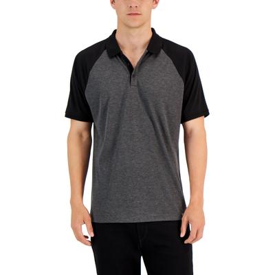 Alfani Men's AlfaTech Short Sleeve Polo Shirt Deep Black Grey XL