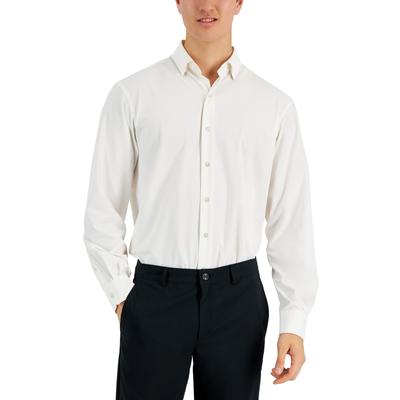 Alfani Mens Regular fit Dress Shirt XL 17-17.5 32-33 White Solid