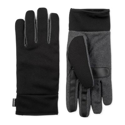 Isotoner Signature Men's Tech Stretch Gloves Charcoal Grey Black Large