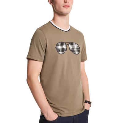 Michael Kors Men's Aviators Logo Tshirt  Size   Green  Large