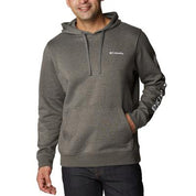 Columbia Mens Sleeve Logo Trek Sweatshirt Hoodie Charcoal Grey White Large