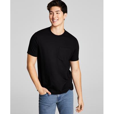 AND NOW THIS Men's Solid Pocket T Shirt Black Medium