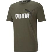 Puma Men's Green Essential Logo Short Sleeve T Shirt Green Medium
