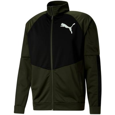 Puma Green Mens Fitness Workout Athletic Jacket Large Track