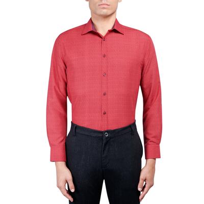 Calabrum Mens Regular fit Dress Shirt Small 14-14.5 32-33 Red