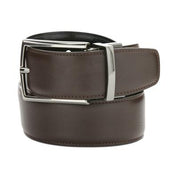 Perry Ellis Portfolio Mens Reversible Swivel Buckle Belt Dark Brown Small