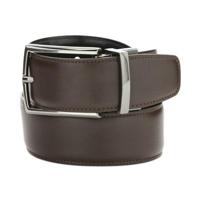 Perry Ellis Portfolio Mens Reversible Swivel Buckle Belt Dark Brown Small