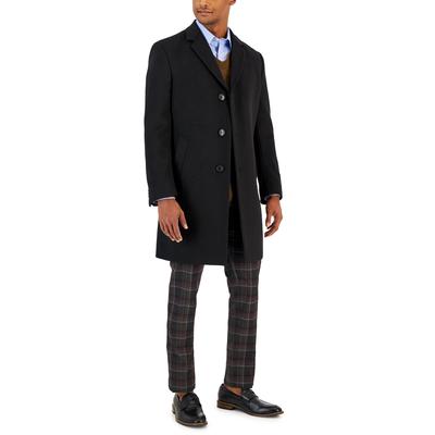 Nautica Mens Classic fit Overcoat Coat 38 R Black Solid