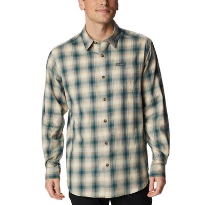 Columbia Vapor Ridge Mens Plaid Shirt Columbia Green Small