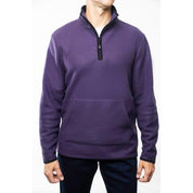 Lazer Mens Polar Quarter Zip Fleece Pullover Sweatshirt Deep Purple Large