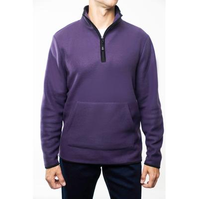 Lazer Mens Polar Quarter Zip Fleece Pullover Sweatshirt Deep Purple Large