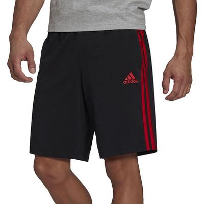 Adidas Men's Essentials 3-Stripes Regular-Fit Drawstring Shorts Black Red 3XL