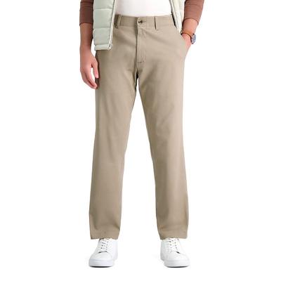 Haggar Mens Straight fit Cotton Chinos Pants 40 / 29 Beige Solid