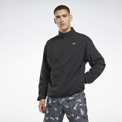Reebok Men Regular fit Windbreaker Coat Jacket  Medium Black Solid