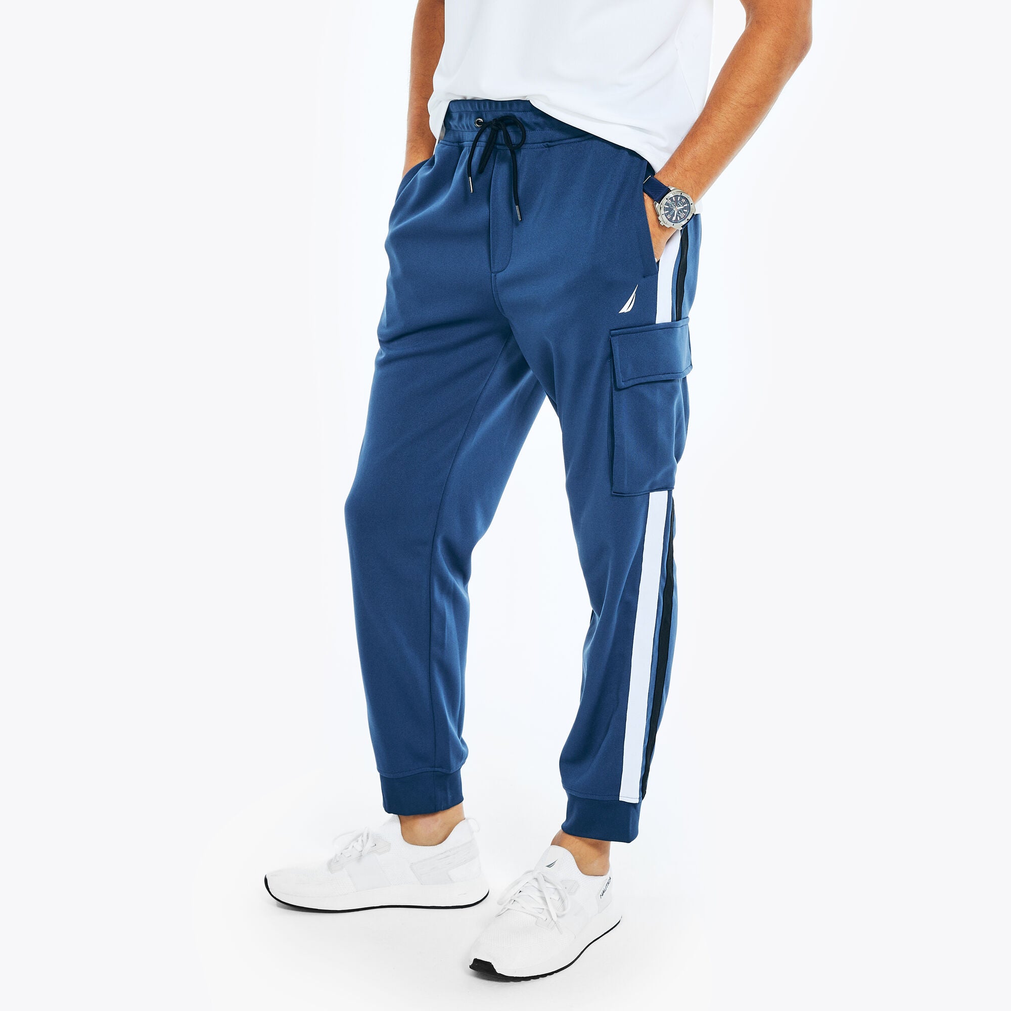Navtech Men's Sustainably Crafted Track Pants Blue White Large