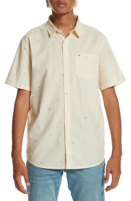 Quiksilver Men's Spaced Out Shirt Birch Beige Medium