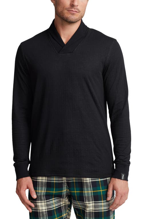 Polo Ralph Lauren Mens Shawl-Collar Sleep Shirt Polo Black Andover Black  XL