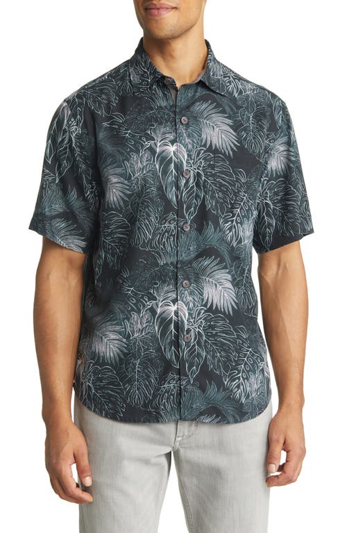 Tommy Bahama Mens Black Fronds Button Down Shirt 2XL