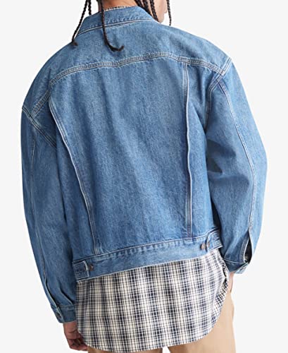 Calvin Klein Mens Archive Essential Trucker Jacket Blue XL