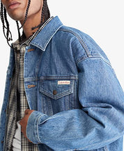Calvin Klein Men's Archive Essential Denim Trucker Jacket XL Blue