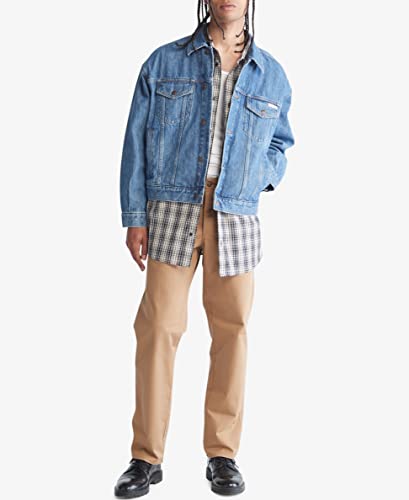 Calvin Klein Mens Archive Essential Trucker Jacket Blue XL