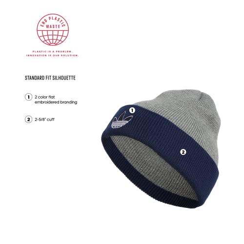 adidas Men's Sunday Cuff Beanie Hat Heather Grey OS