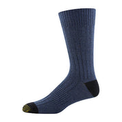 Gold Toe Men's 2 Pack Shadow Slub Crew Socks Multi Grey