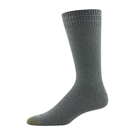 GOLD TOE Men's 3 Pk Premium Texture Dress Socks Black Grey