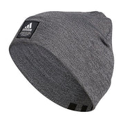 Adidas Men's Amp Three Stripe Logo Beanie Hat Carbon Gray Twist