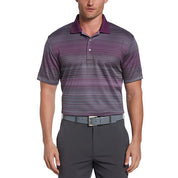 PGA TOUR Mens Short Sleeve Jacquard Polo Shirt Blue Purple Large