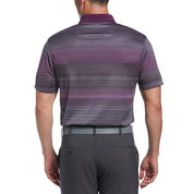 PGA TOUR Mens Short Sleeve Jacquard Polo Shirt Blue Purple Large