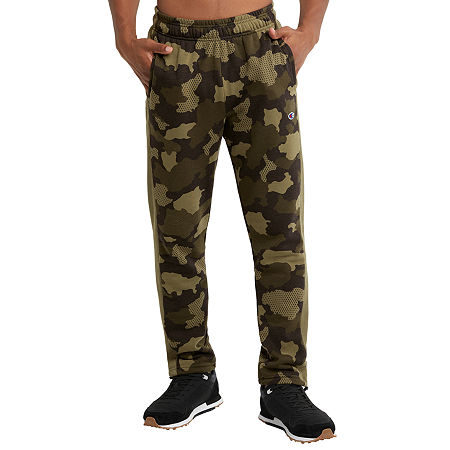 Champion Mens Green Camo Fleece Sweatpants Medium