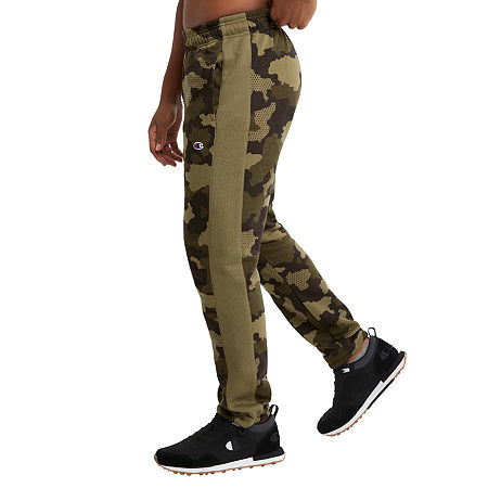Champion Mens Green Camo Fleece Sweatpants Medium