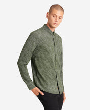 Kenneth Cole Men's Performance Stretch Button Down Shirt Dark Green Small