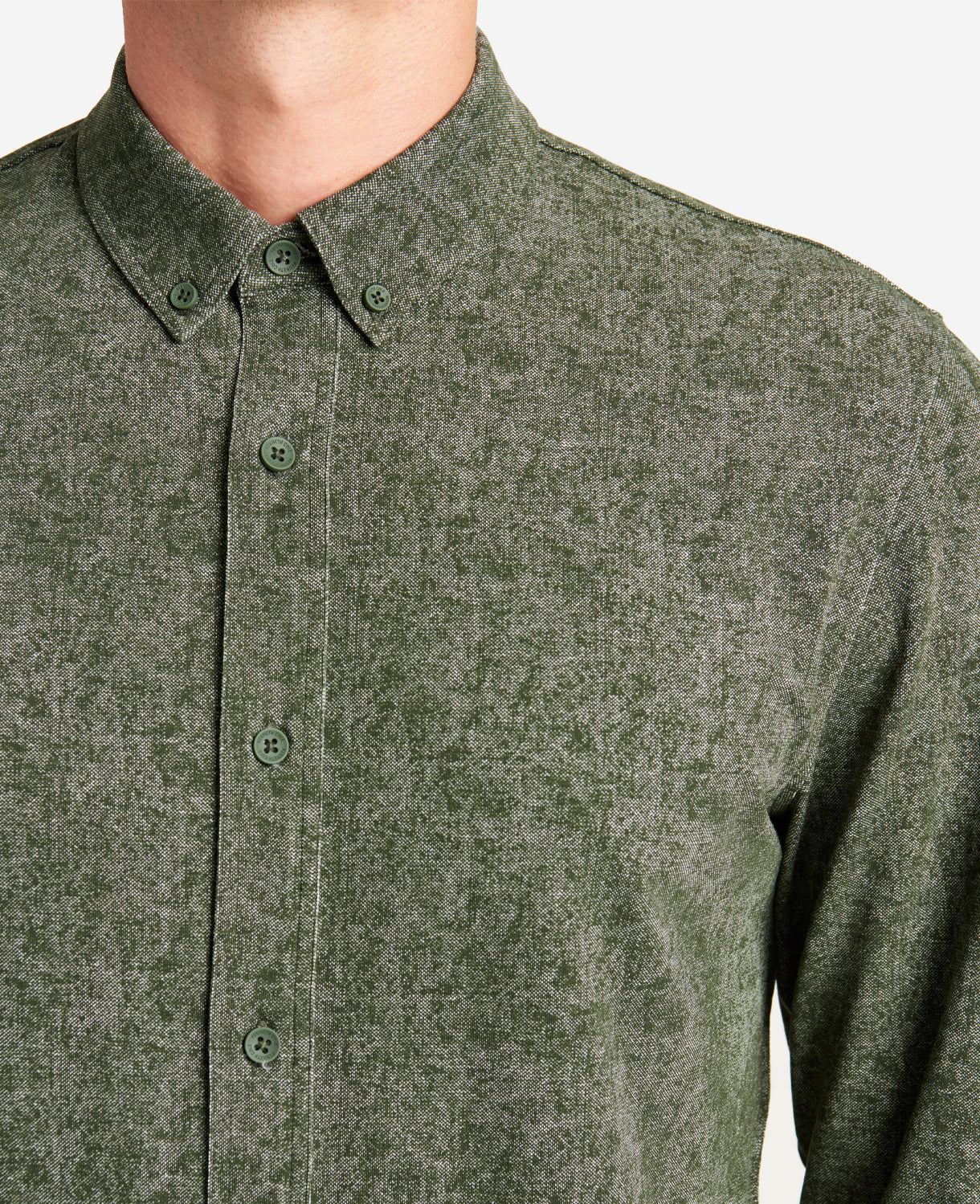 Kenneth Cole Men's Performance Stretch Button Down Shirt Dark Green Small